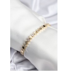 Pirinç VIP Seri Gold Renk Petek Model Kadın Bileklik - TJ-BB7925
