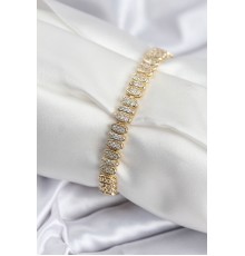 Pirinç VIP Seri Gold Renk Oval Sıralı Kadın Bileklik - TJ-BB7926