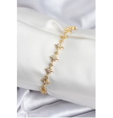 Pirinç VIP Seri Gold Renk Sıralı Kutup Yıldızı Kadın Bileklik - TJ-BB7927