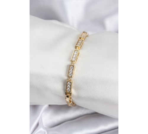 Pirinç VIP Seri Gold Renk Parçalı Model Kadın Bileklik - TJ-BB7930