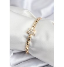 Pirinç VIP Seri Gold Renk Zirkon Taşlı Yıldız Model Kadın Bileklik - TJ-BB7931