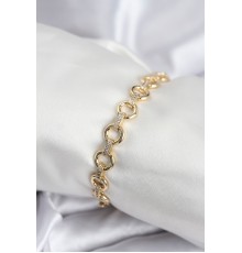 Pirinç VIP Seri Gold Renk Sıralı Halka Model Kadın Bileklik - TJ-BB7933