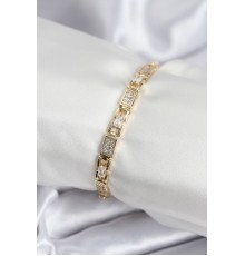 Pirinç VIP Seri Gold Renk Zirkon Taşlı Model Kadın Bileklik - TJ-BB7936