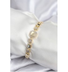 Pirinç VIP Seri Gold Renk Zirkon Taşlı Model Kadın Bileklik - TJ-BB7940