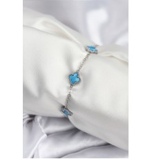 316L Çelik Gümüş Renk Buz Mavisi Baby Boy Yonca Kadın Bileklik - TJ-BB7949