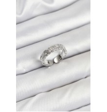Pirinç Gümüş Renk Zirkon Taşlı Sırım Kadın Yüzük - TJ-BYK3847