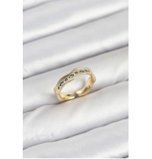 Pirinç Gold Renk Zirkon Taşlı Vintage Kadın Yüzük - TJ-BYK3862