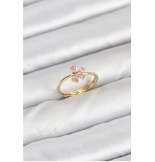 Pirinç Gold Renk Pembe Kadın Yüzük - TJ-BYK3870