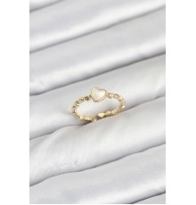 Pirinç Gold Renk Kalpli Model Kadın Yüzük - TJ-BYK3874