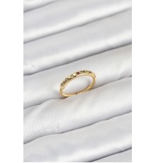 Pirinç Gold Renk Renkli Zirkon Taşlı Kadın Yüzük - TJ-BYK3884