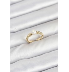 Pirinç Gold Renk Göbek İnci Model Kadın Yüzük - TJ-BYK3886