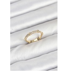 Pirinç Gold Renk Kemik Model Zirkon Taşlı Kadın Yüzük - TJ-BYK3888