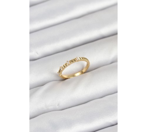 Pirinç Gold Renk Kesim Kadın Yüzük - TJ-BYK3892