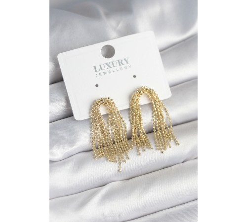 Pirinç Gold Renk Sallantılı Kadın Küpe - TJ-BKP11241