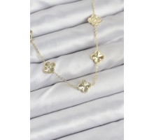 Pirinç Gold Renk Yonca Kadın Kolye - TJ-BKO10561