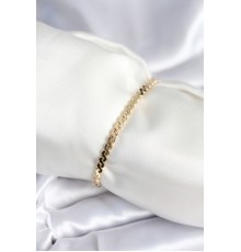 Pirinç Gold Renk Yassı Zincir Model Kadın Bileklik - TJ-BB7960