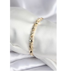 Pirinç Gold Renk Zirkon Taşlı Balık Sırtı Model Kadın Bileklik - TJ-BB7963