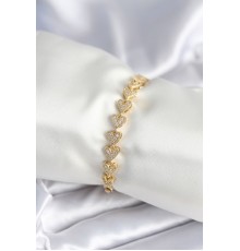 Pirinç Gold Renk Kalp Model Kadın Bileklik - TJ-BB7982