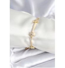 Pirinç Gold Renk Yıldız Model Kadın Bileklik - TJ-BB7986