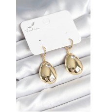 Gold Renk Pirinç Damla Model Kadın Küpe - TJ-BKP11281