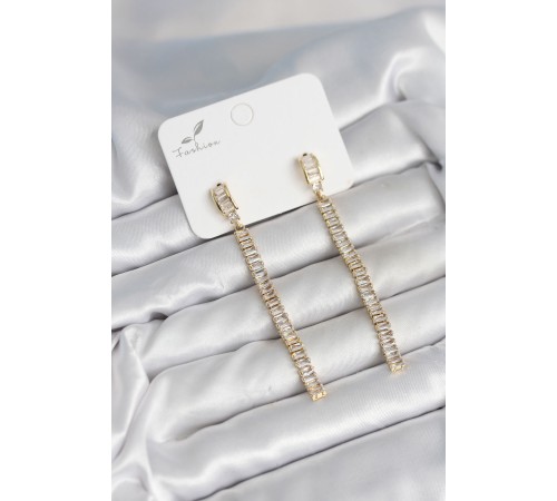 Su Yolu Baget Pirinç Kadın Küpe - TJ-BKP11301