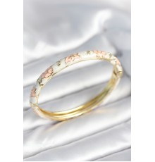 Beyaz Pembe Renk Detaylı Mineli Kelepçe - TJ-BB8009