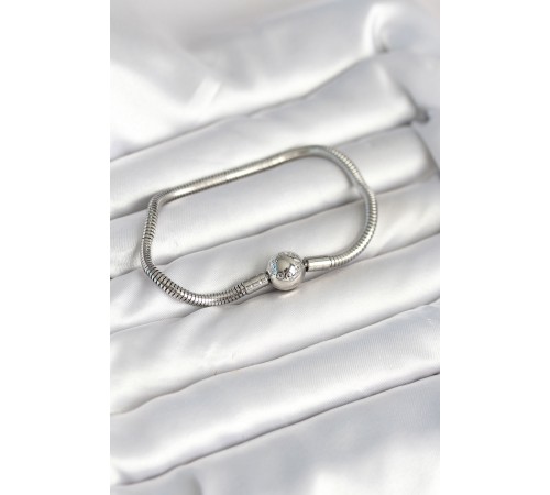 Gümüş Renk Pirinç Charm Bileklik - TJ-BB8015