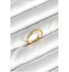 Pirinç Gold Renk Zirkon Taşlı Kadın Yüzük - TJ-BYK3903
