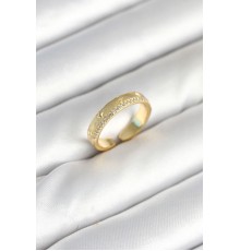 Gold Renk Şerit Zirkon Taşlı Kadın Yüzük - TJ-BYK3905