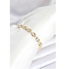 Pirinç Gold Renk Zincir Model Zirkon Taşlı Kadın Bileklik - TJ-BB8029
