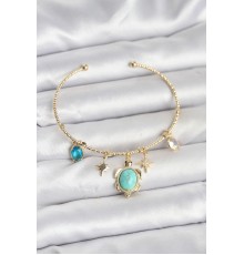 Caretta Caretta Charmlı Gold Renk Kadın Bileklik - TJ-BB8033