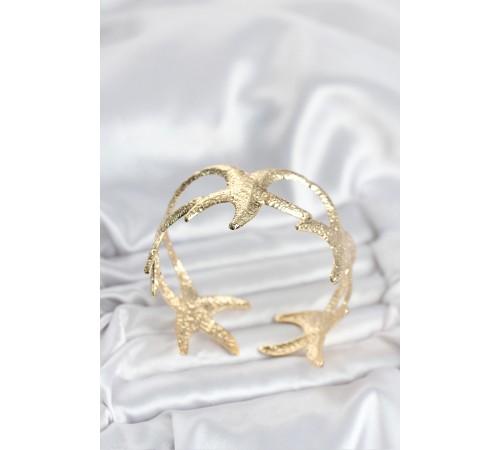 Pirinç Gold Renk Deniz Yıldızı Model Kadın Bileklik - TJ-BB8055