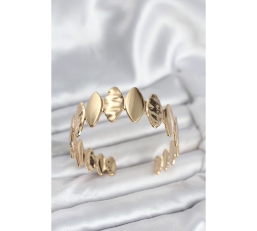 Pirinç Gold Renk Parçalı Model Kadın Bileklik - TJ-BB8056