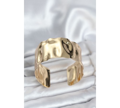 Pirinç Gold Renk Levha Model Kadın Bileklik - TJ-BB8061