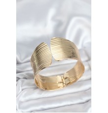 Pirinç Gold Renk Levha Model Kadın Bileklik - TJ-BB8062