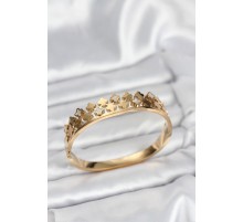 316L Çelik Gold Renk Minimal Yoncalı Kadın Kelepçe Bileklik - TJ-BB8072