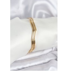 316L Çelik Gold Renk 65 mm Ajda Zikzak Model 3lü Kadın Bileklik - TJ-BB8075