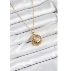 316L Çelik Zincir Gold Renk Kutup Yıldızı Model Kadın Kolye - TJ-BKO10614
