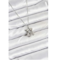 316L Çelik Zincir Gümüş Renk Erkek Kız Model Kadın Kolye - TJ-BKO10618