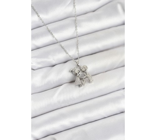 316L Çelik Zincir Gümüş Renk Erkek Kız Model Kadın Kolye - TJ-BKO10618