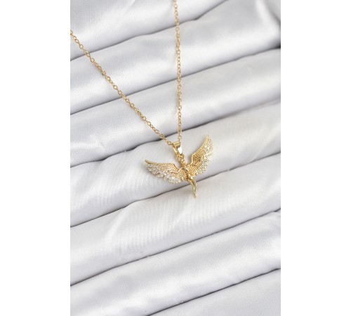 316L Çelik Zincir Gold Renk Melek Model Kadın Kolye - TJ-BKO10621