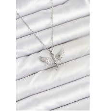 316L Çelik Zincir Gümüş Renk Melek Model Kadın Kolye - TJ-BKO10622