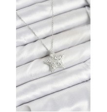 316L Çelik Zincir Gümüş Renk Yıldız Model Kadın Kolye - TJ-BKO10624