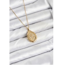 316L Çelik Zincir Gold Renk Kapaklı Açılabilir Model Kadın Kolye - TJ-BKO10626