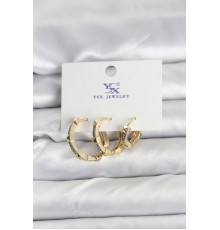 Gold Renk Zirkon Taşlı Kadın Küpe - TJ-BKP11342
