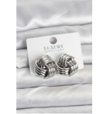 Pirinç Sarmal Gümüş Renk Kadın Küpe - TJ-BKP11347