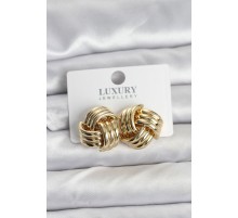 Pirinç Sarmal Gold Renk Kadın Küpe - TJ-BKP11348