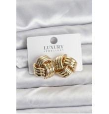 Pirinç Sarmal Gold Renk Kadın Küpe - TJ-BKP11348