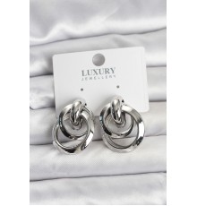 Gümüş Renk Halka Model Pirinç Kadın Küpe - TJ-BKP11349