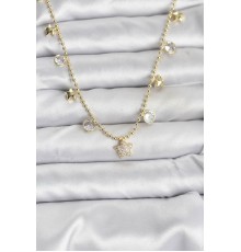 Pirinç Gold Renk Yıldız Model Kadın Kolye - TJ-BKO10640